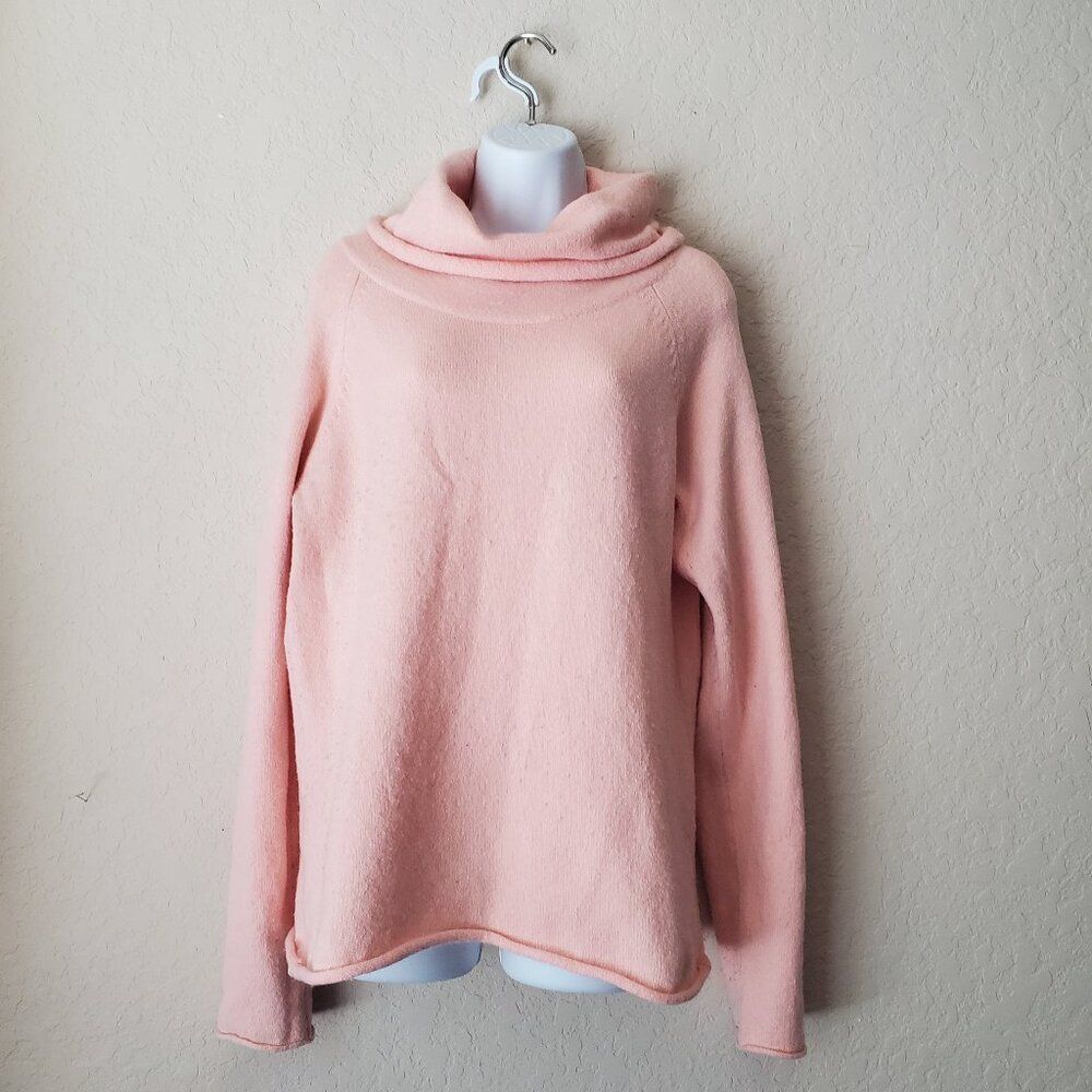VTG GAP Women’s L Peach Ottoman Slouchy Tunic Knit Cowl Neck Sweater 2004